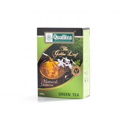 Кволіті зелений листовий чай з пелюстками жасміну 100 г